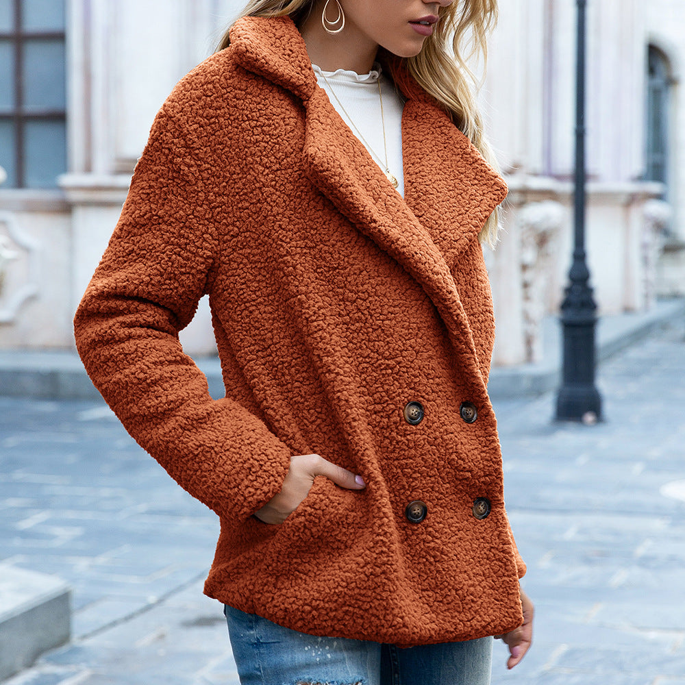 Women's Winter Coat - Loose Lapel Fluffy Coat