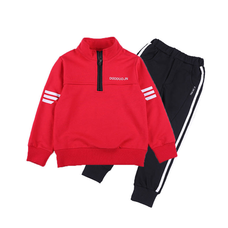 Boys' New Spring Garment in Two Kids' Leisure Sports Kids' Spring School Garments