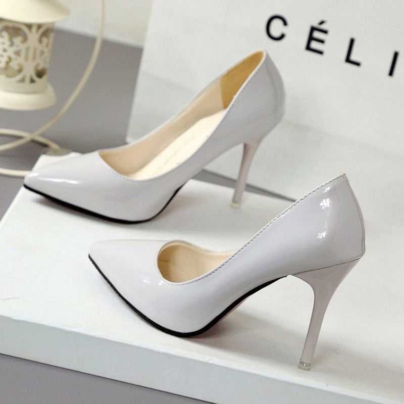 Women's Pointed Toe Ultra High Heel Nude Shoes