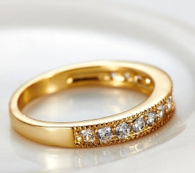 Bague de mariage exclusive européenne et américaine, bague de fiançailles en or 18 carats, classe supérieure en zircon AAA