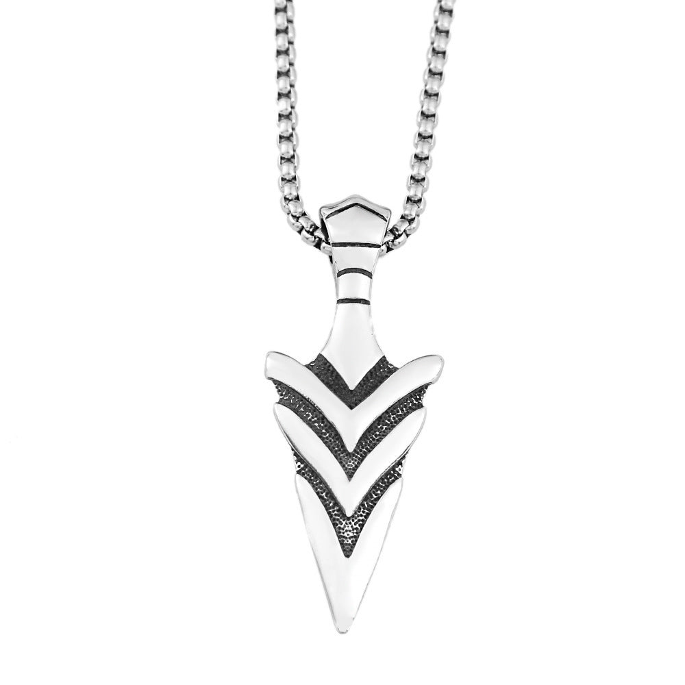 Triangle Spear Stainless Steel Necklace For Men
