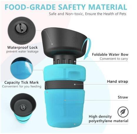 Pet Outdoor Foldable Water Bottle - Portable Dog Travel Water Dispenser