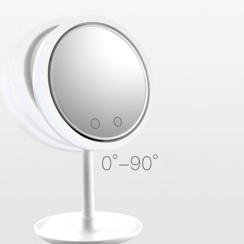 Fan LED Light Makeup Mirror - Portable Beauty Mirror with Fan