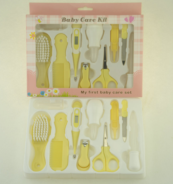 Maternal Infant Care Set - 10 Pieces Plastic Multi-Color Baby | Thermometer Feeding Nasal Manicure