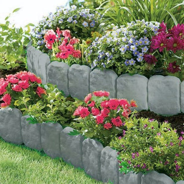 Garden Edge, Imitation Stone Effect Garden Lawn Edge, Non Digging Flexible Lawn Edge, And Flower Bed Edge Gray -20