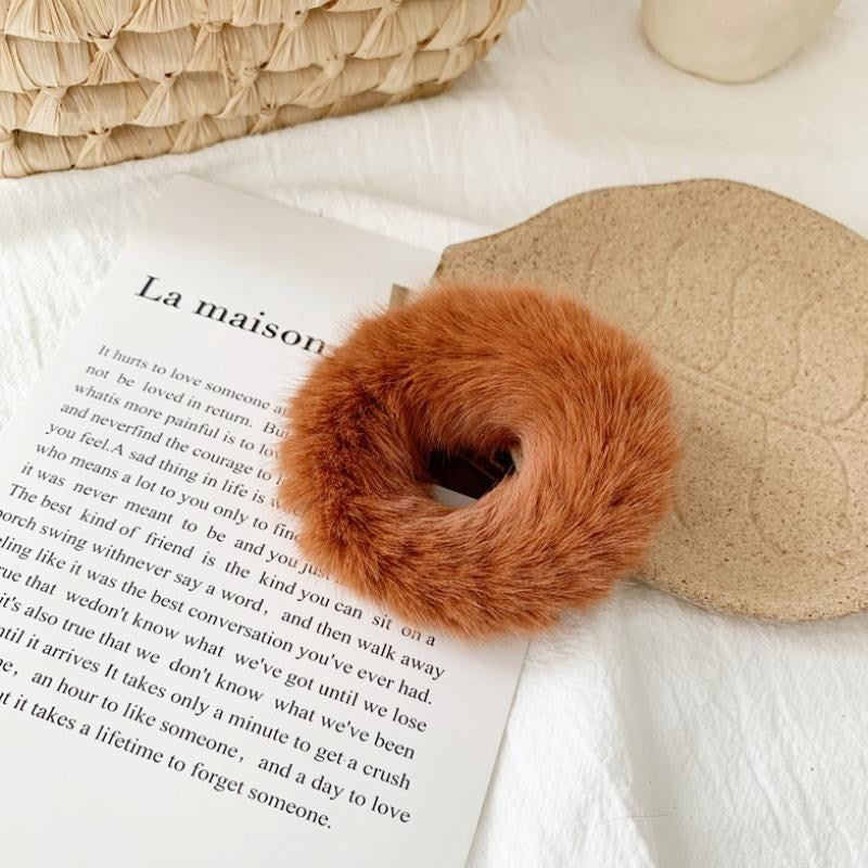 Corde à cheveux en forme de beignet en poils de lapin, corde en poils de vison