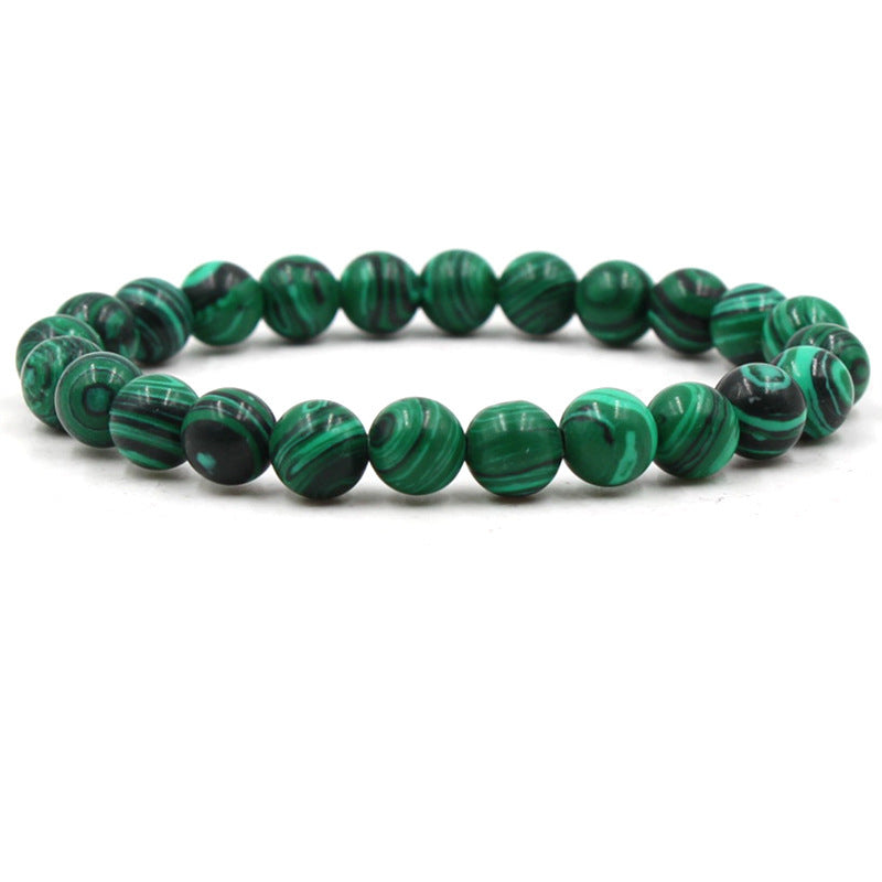 Mattsvart matt sten malakit par armband armband