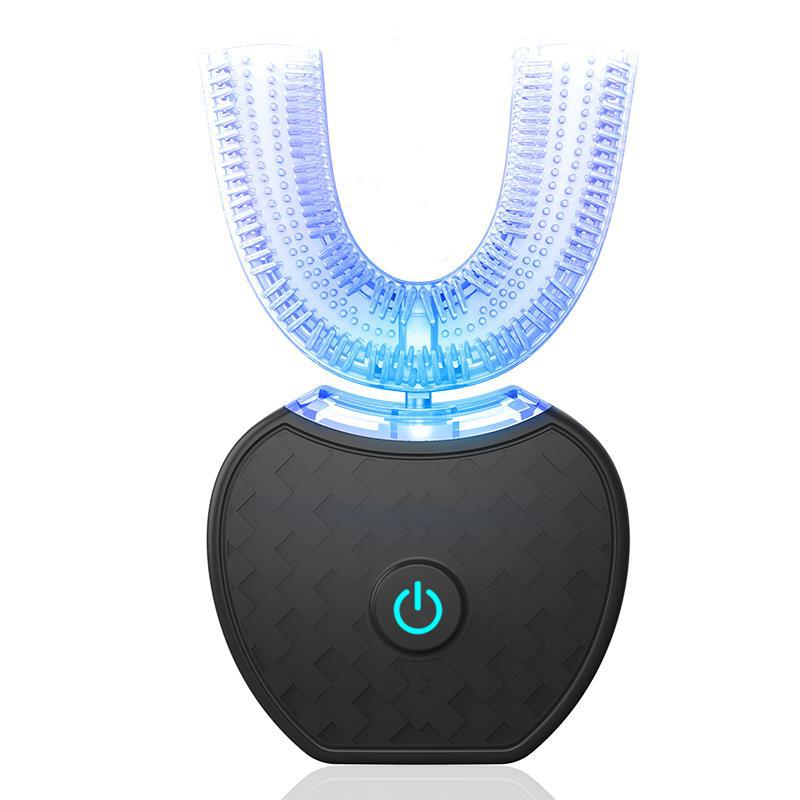 360 grader intelligenta automatisk elektrisk sonic tandborste Vattentät U typ tandborsteblekning Blå ljus USB laddning