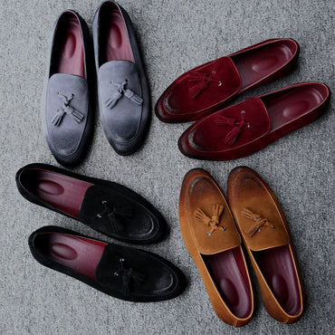 Men's Pea Shoes Leather Shoes