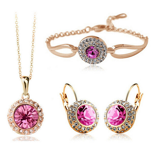 Elegant Jewelry Set - Golden Fruit Green