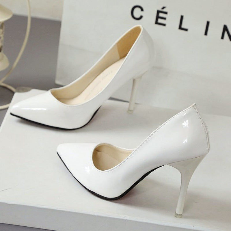 Women's Pointed Toe Ultra High Heel Nude Shoes