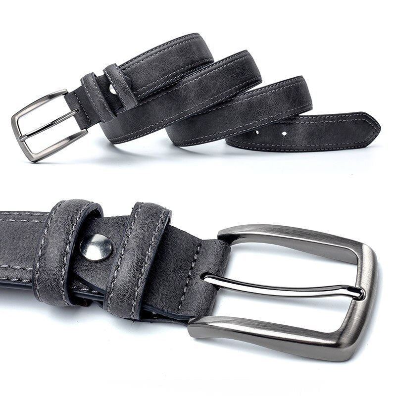 Men's Vintage Designer Belts for Jeans Luxury Split Leather - Timeless Heritage