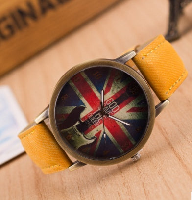 UK Flag Wrist Watch - Stylish Elegant Modern Sophisticated Functional Fashionable Vibrant Statement