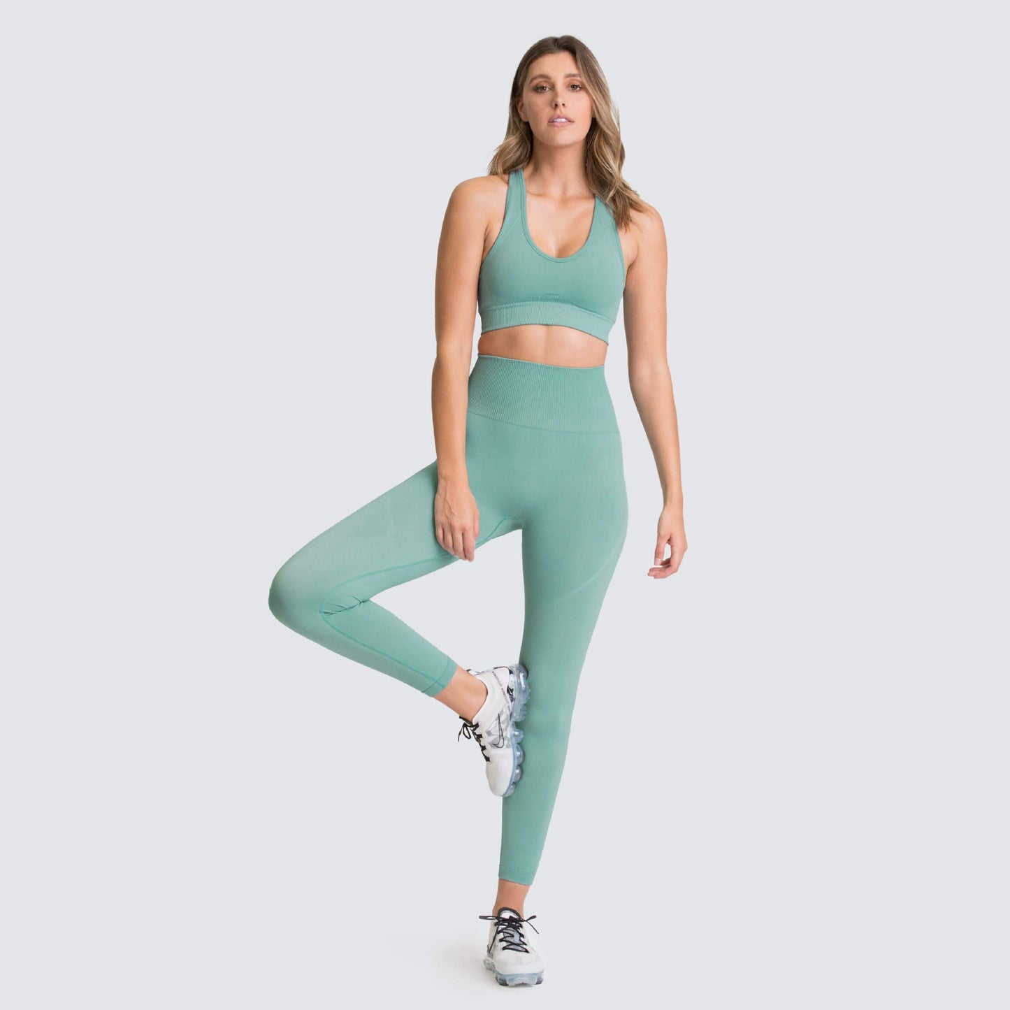 Sömlös gym Set Nylon kvinna Sportskläder