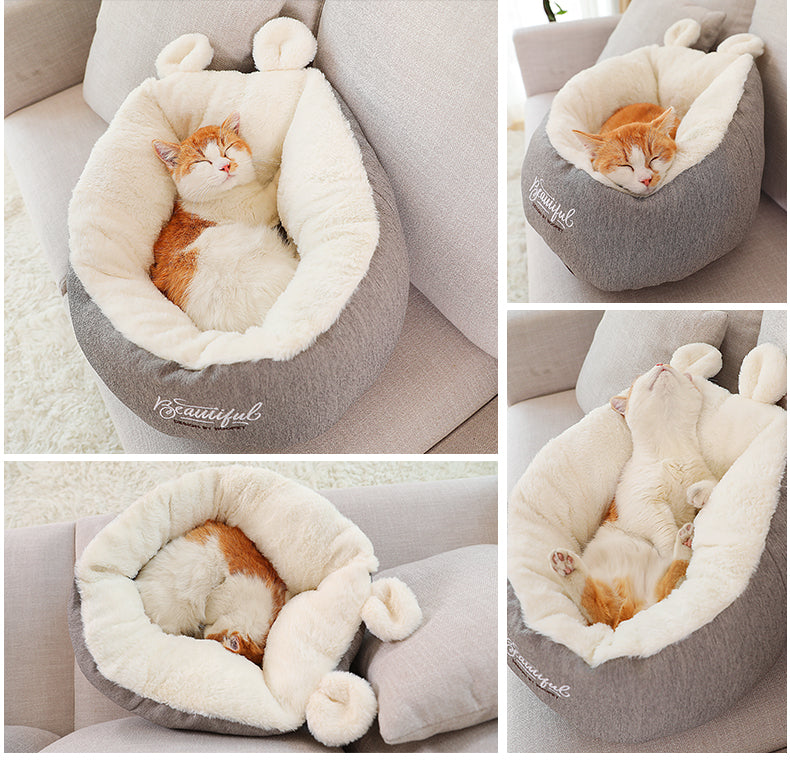 Pet Dog Bed Warming Mjuk Sovsäck Kudde Puppy Kennel