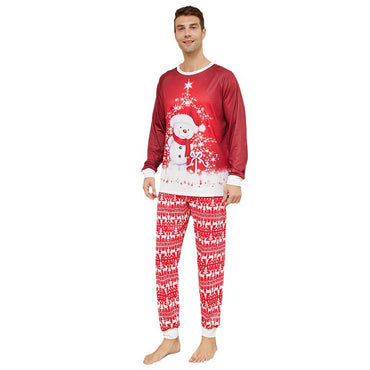 Nouveau Bonhomme de neige écharpe Parent-enfant noël pyjamas ensemble