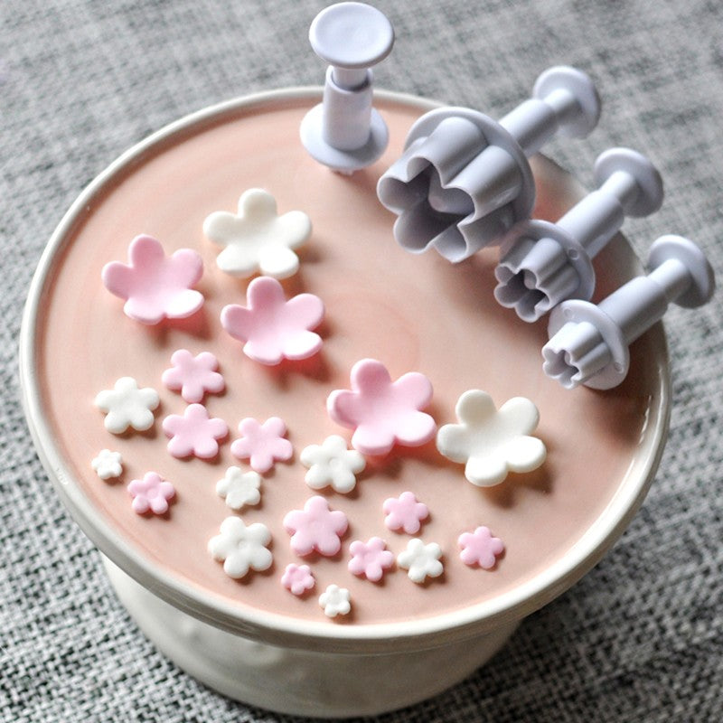 4st plommonblomma kolvskärare Sugarcraft Fondant tårta Dekorera DIY Tool