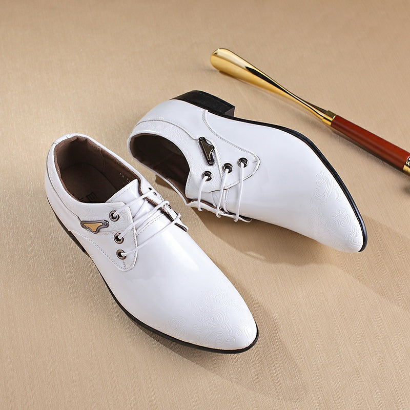 Formell Herrklänning Skor Äkta Läder Svart Lyx Bröllopsskor Herr Flats Office Oxfords