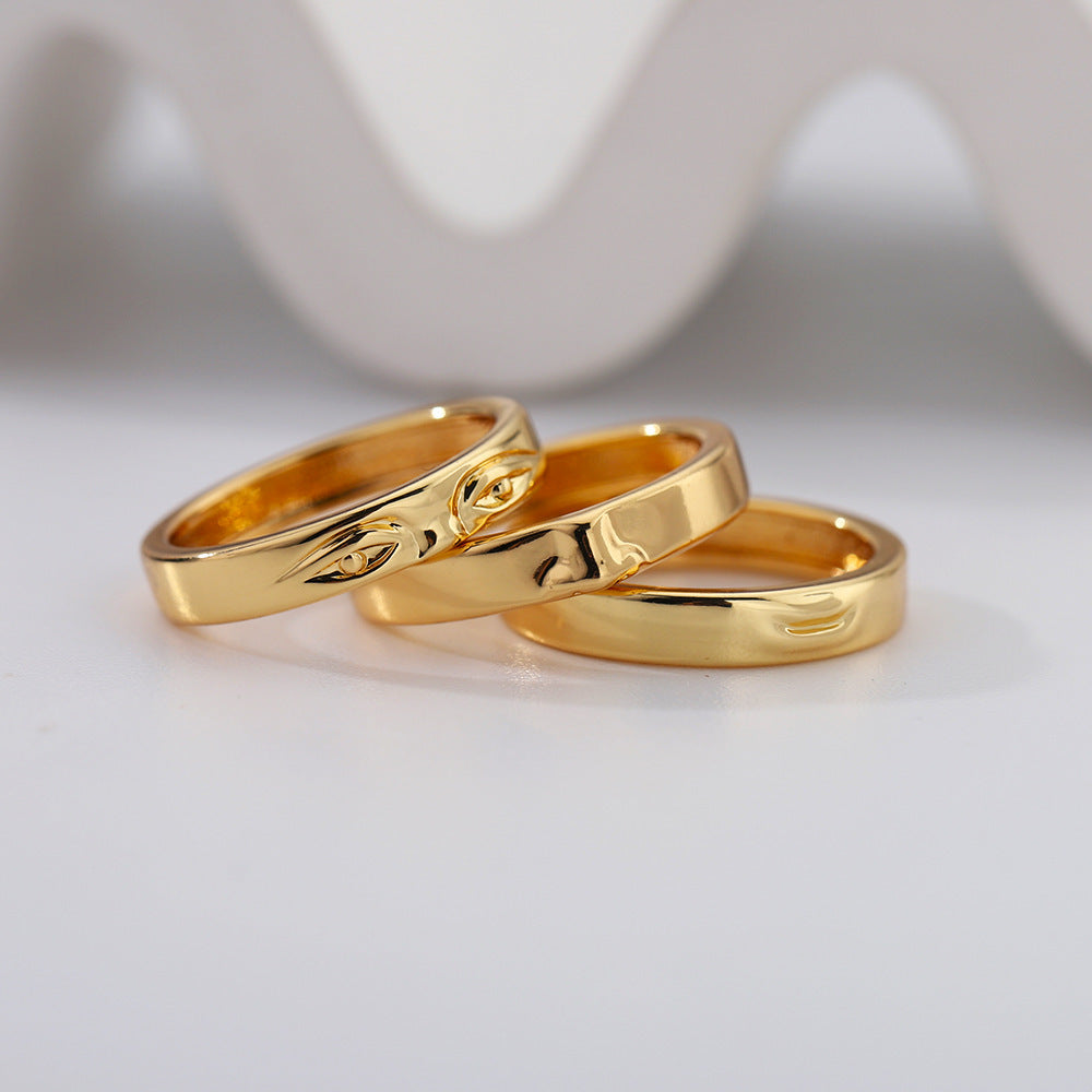 Bague à visage touchant, nouveau design de niche