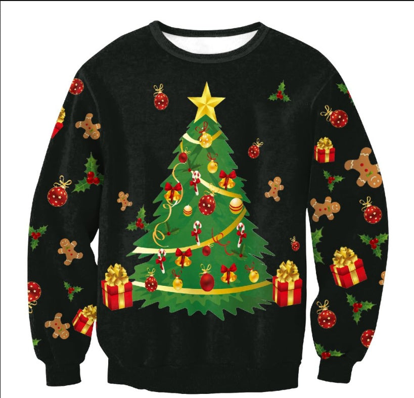 Funny Christmas Sweater Holiday Santa Elf Funny Women Men Sweaters Tops Autumn Winter Clothes for Winter