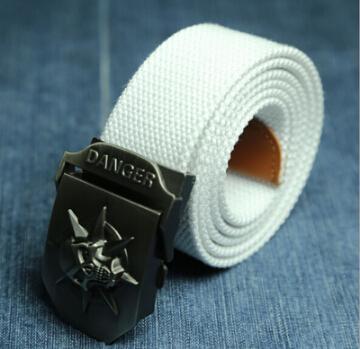 Men's Canvas Skull Metal Belt - Rebellious Edge