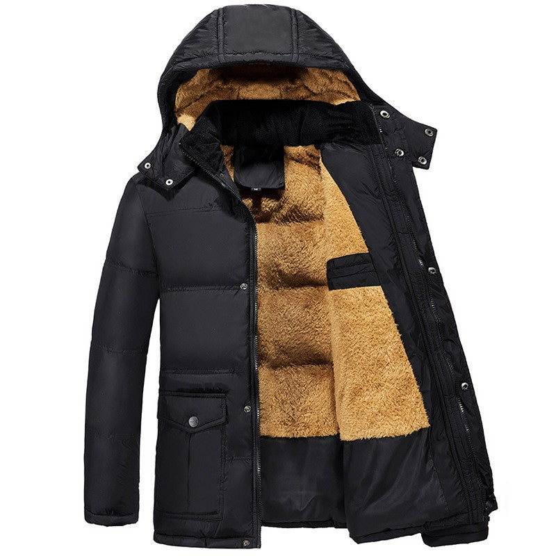 Vêtements plus veste matelassée en velours hommes hiver