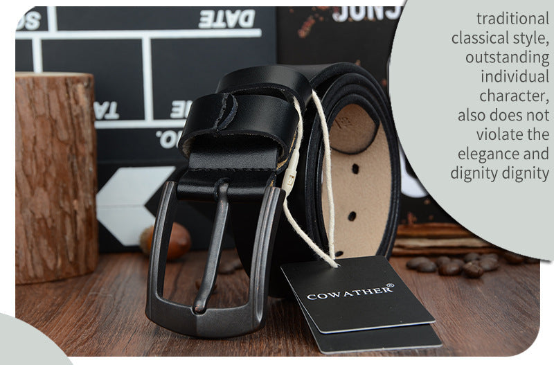 Dynamic Buckle Leather Belt - Kinetic Energy