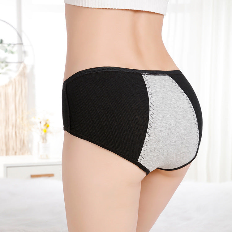 Threaded Cotton Mid-Waist Panties