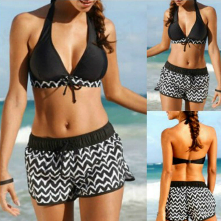 Zigzag Print Dam Badkläder Bikini