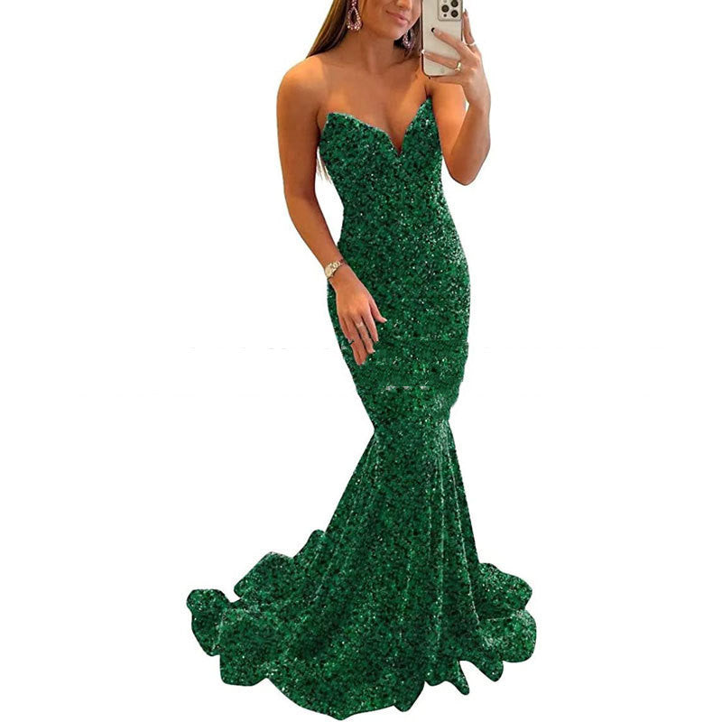 Robes de soirée à paillettes pour femmes, longues robes de bal formelles