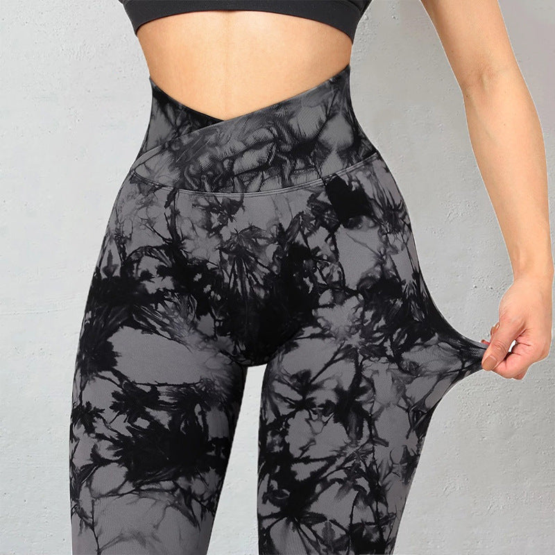 Seamless Tie Dye Leggings Women Yoga Pants Push Up Sport Fitness Running Gym Leggings - Artistic Performance