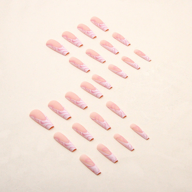 Frosted Love Heart Press-On Nails - Multi-Style | Sweet French European American Ins