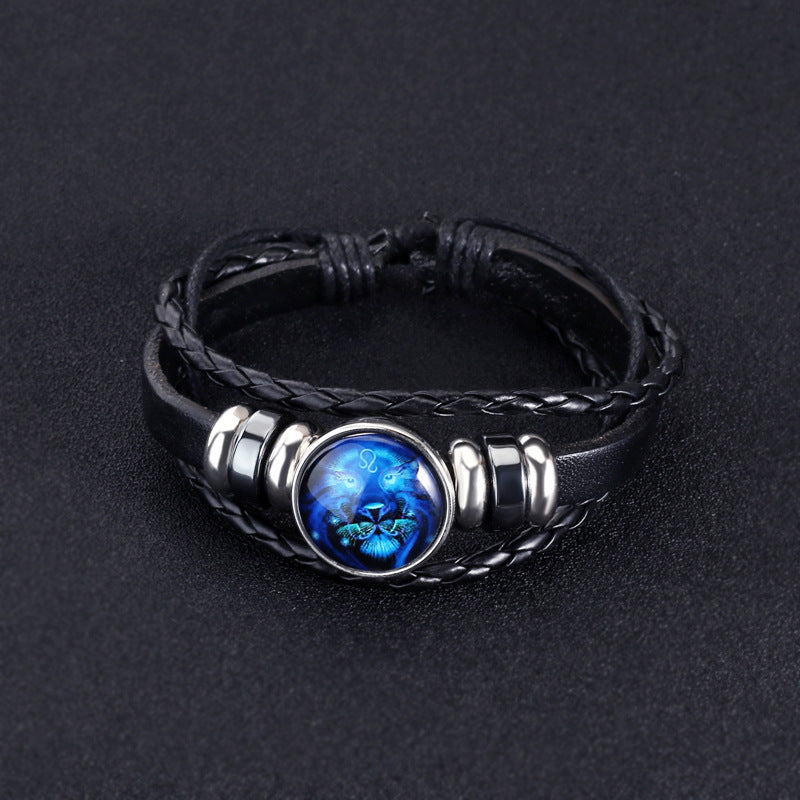 12 Constellations Luminous Armband Mode Nattlampa Punk Style Starry Sky Armband För Män Kvinnor Barn
