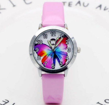 Children's Watches Kids Quartz Watch Student Girls Quartz-Watch Cute Colorful Butterfly Dial Waterproof Watch - Playful Educational Fun Adorable Vibrant Durable