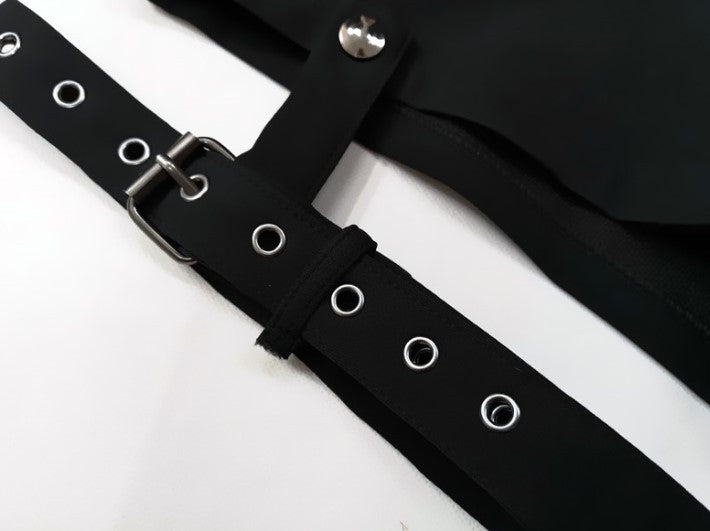 Short Punk Rock d'été pour femme, Sexy, anneau croisé suspendu, ornement, mode d'été, short noir