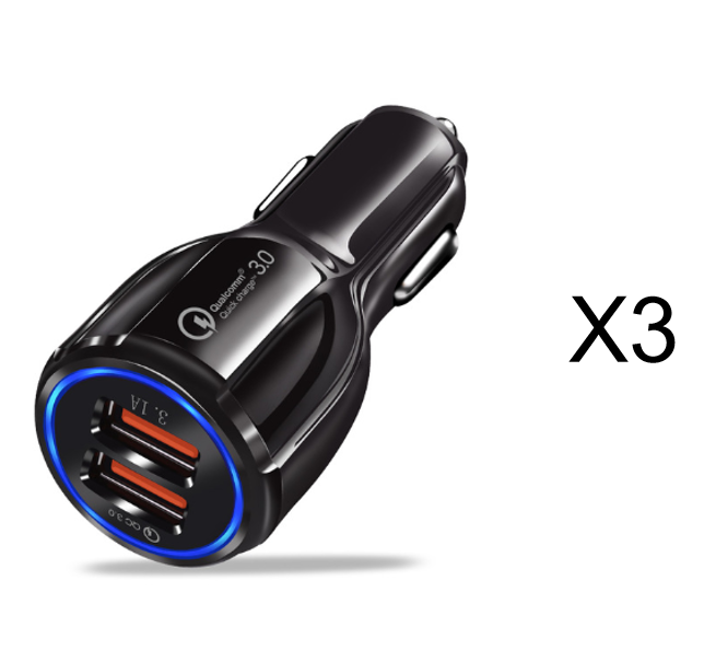 Quick Charge 3.0 billaddare för mobiltelefon Dubbel usb billaddare Qualcomm Qc 3.0 snabbladdningsadapter Mini usb billaddare