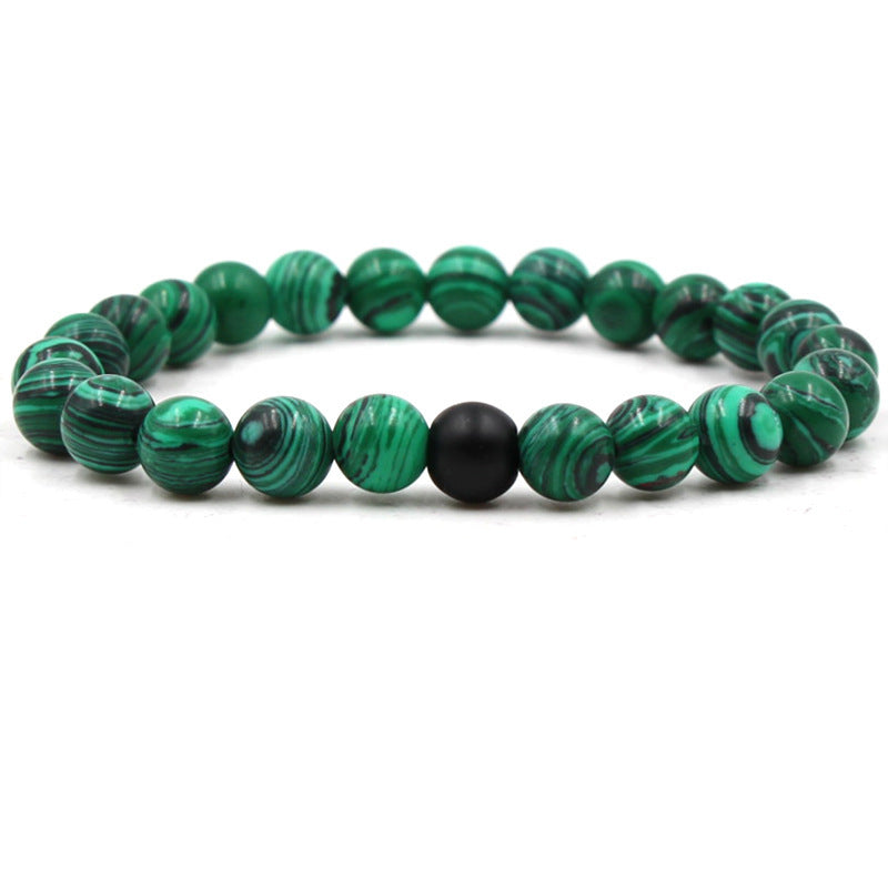 Mattsvart matt sten malakit par armband armband