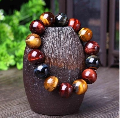Tiger Eye Armband Natural Crystal Stone Buddha Bead Armband
