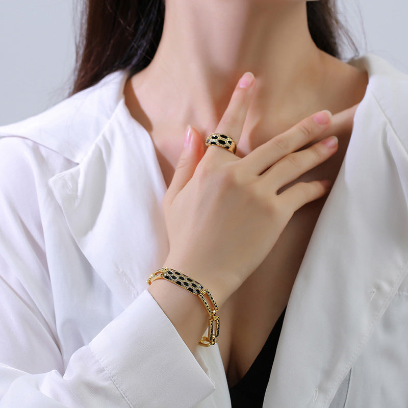 New Korean Style Diamond Earring Necklace Set - Elegant Design
