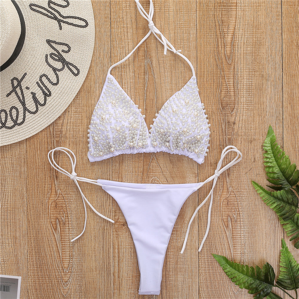 Professional Halter Mini Bikini Female Swimsuit Women Swimwear Two-Pieces - Polyester (Chest Pad Support, High-Quality Design, Perfect Figure Display)