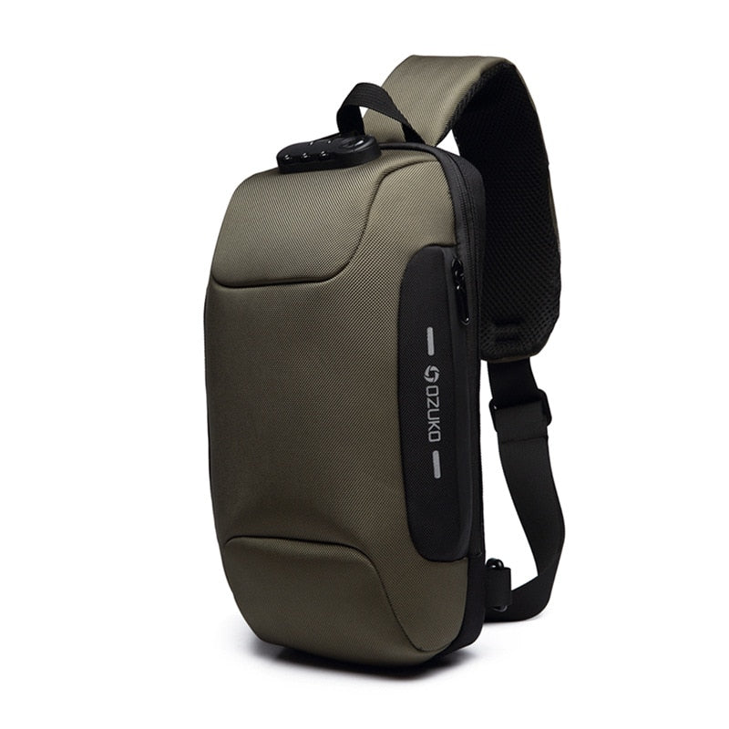 Sac à bandoulière multifonctionnel antivol sac de poitrine étanche USB