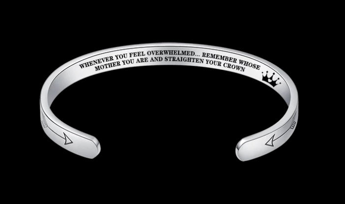 Mantra armband med citat rostfritt stål Cuff Inspirerande smycken Graduation Gåva
