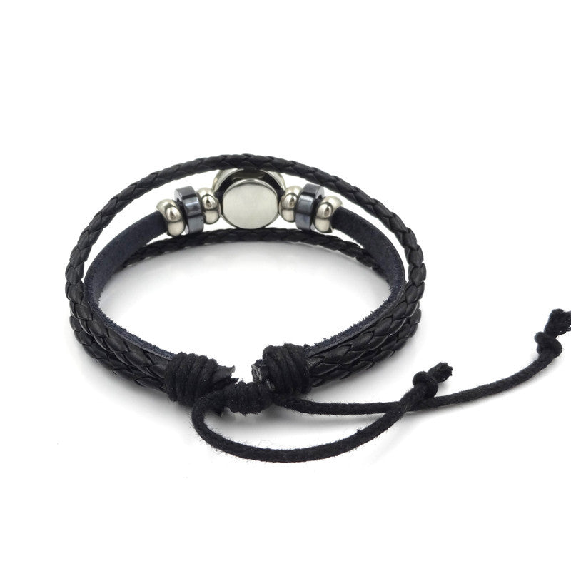 TaiYin Yang Charm Armband Flerskiktad Flätad Armband Vintage Smycken Herr Läderarmband För Kvinnor Gåva