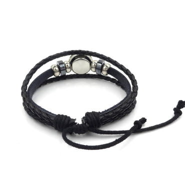 TaiYin Yang Charm Armband Flerskiktad Flätad Armband Vintage Smycken Herr Läderarmband För Kvinnor Gåva