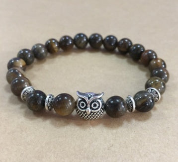 Naturstens ugglehuvud yogaarmband