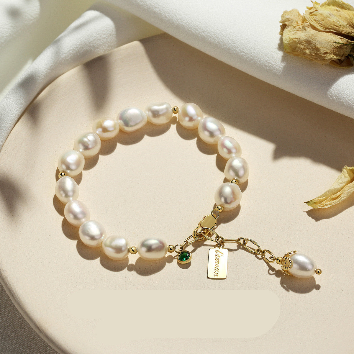 Naturliga zirkonpärlorarmband lyxsmycken