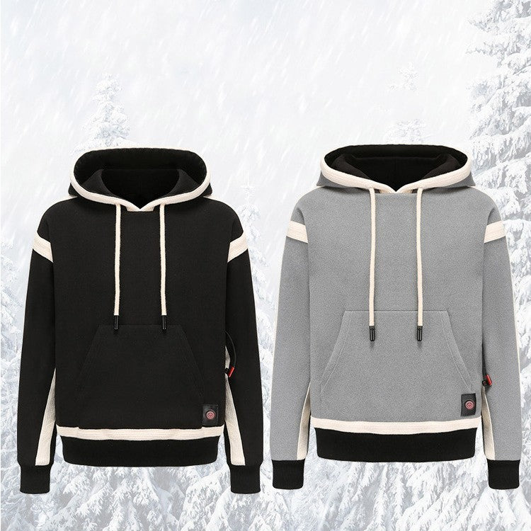 Utomhus Ny Teknik Uppvärmd Jacka Uppvärmning Borstad Hoody Ytterkläder