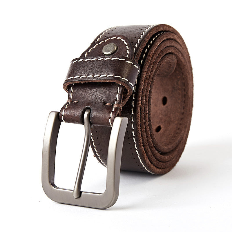 Washed Leather Belt - Vintage Character