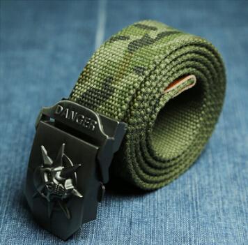 Men's Canvas Skull Metal Belt - Rebellious Edge