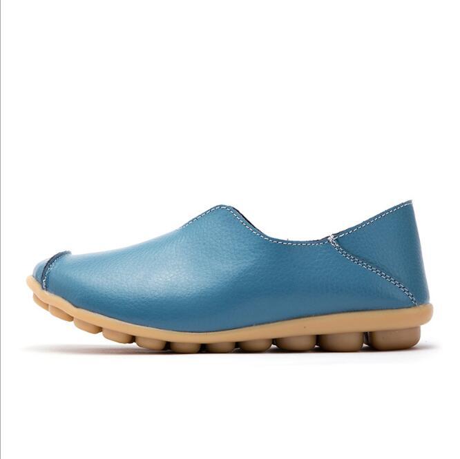 Genuine Leather Flat Shoes - Ladies Professional Footwear - Classic Collection